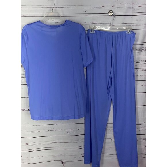 Vintage Vanity Fair Short‎ Sleeve Button-Up Pajama Set With Elastic Waist Pants - Picture 2 of 9